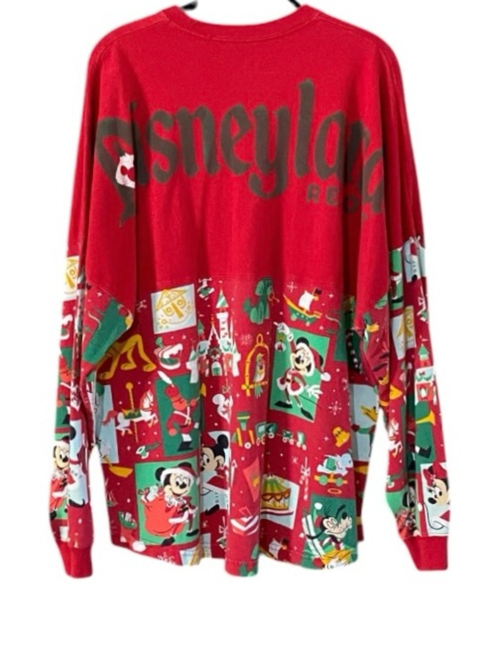 Disney Christmas Spirit Jersey L Mickey Minnie Pluto Holiday Parks Red - Picture 5 of 8